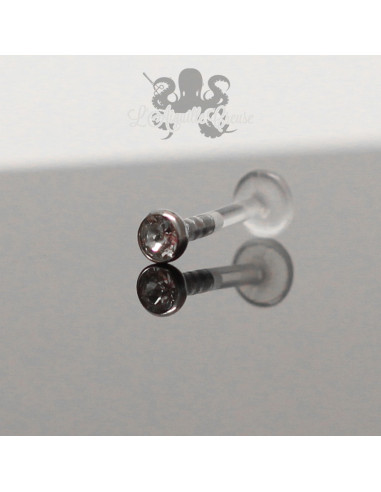 Zircon de 3 mm clipable & labret en bioplast
