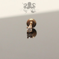 Swarovski griffé & labret pvd or rose 2