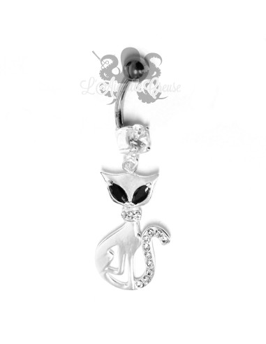 Bijou de nombril Chat en argent 925, banane en acier chirurgical