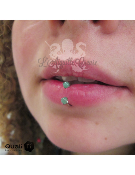 Accessoire QualiTi en titane & jade de 4 mm , pour 1.2 mm