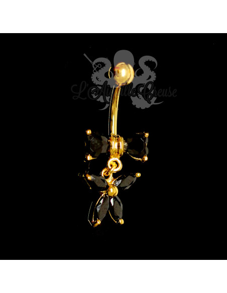 Bijou de nombril Noeud plaqué or 14 carats