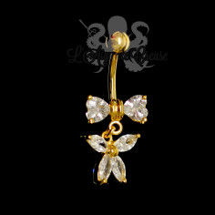 Bijou de nombril Noeud plaqué or 14 carats 2