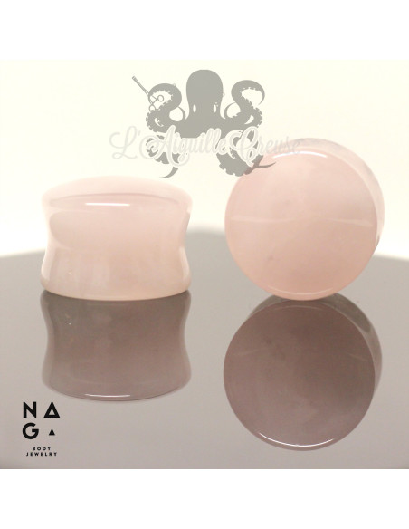 Paire de plugs en Quartz rose - NAGABodyJewelry