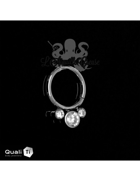Anneau segmenté en titane QualiTi & zircons, ouverture facile