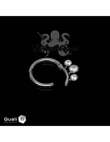 Anneau segmenté en titane QualiTi & zircons, ouverture facile