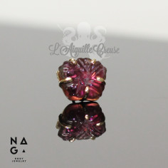 Tourmaline et or jaune 18 carats  threadless - NAGA BODY JEWELRY 2