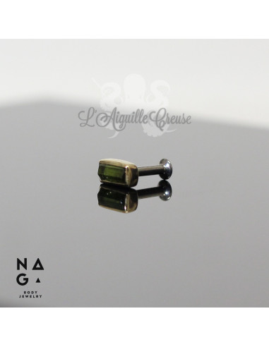 Tourmaline et or jaune 18 carats  threadless - NAGA BODY JEWELRY