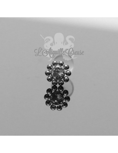 Accessoire en titane & zircon clipable