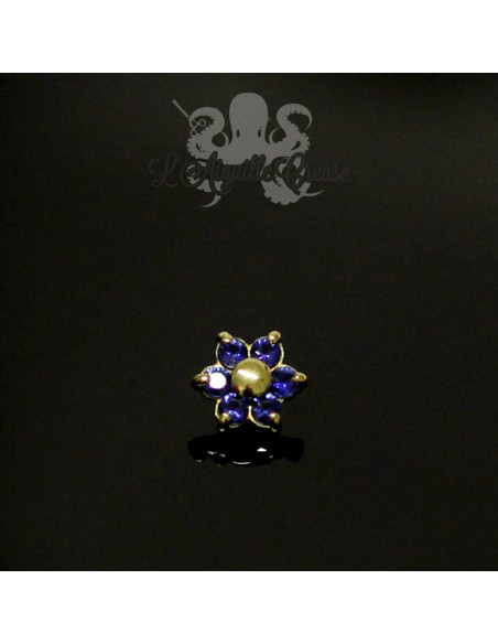 Fleur en Or 18 carats & Saphirs, pour bijou en 1 ou 1.2 mm