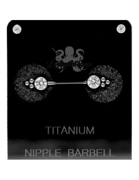 Bijou de téton en titane & Swarovski - Devil Heart