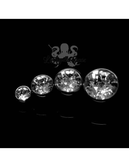 Cluster en titane orné de cristaux Swarovski pour 1 ou 1.2 mm