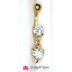 Coeur de nombril plaqué or 2