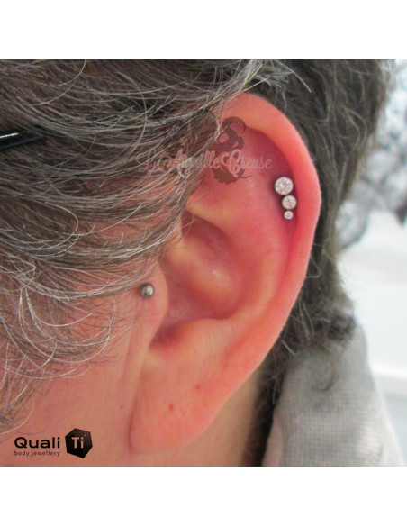 Accessoire QualiTi en titane & 3 zircons CURVE- pour 1.2 mm