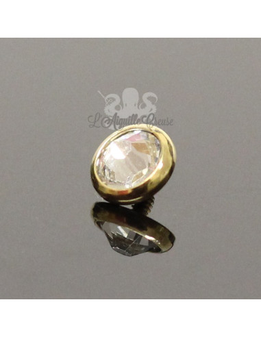 Accessoire pour bijou en 1.6 mm en acier chirurgical pvd or & cristal Swarovski - 5 mm