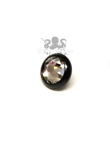 Accessoire pour bijou en 1.6 mm en acier chirurgical pvd noir & cristal Swarovski - 4 mm