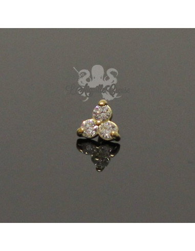 Trèfle en Or 18 carats & Diamants, pour bijou en 1 ou 1.2 mm