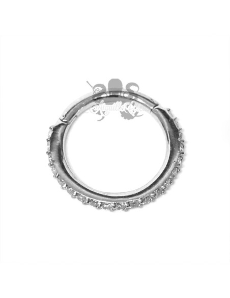 Anneau segmenté orné de cristaux swarovski, ouverture facile