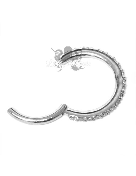 Anneau segmenté orné de cristaux swarovski, ouverture facile