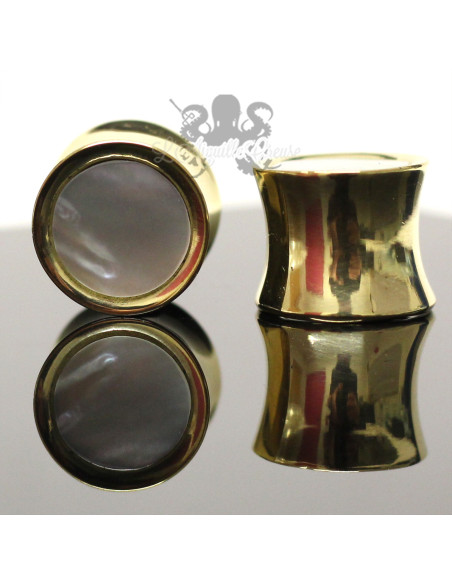 Plug en bronze & nacre