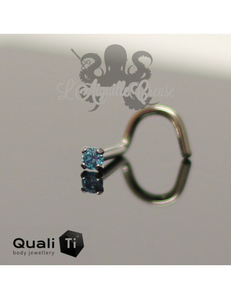 Stud en titane orné d'un zircon griffé - QUALITI