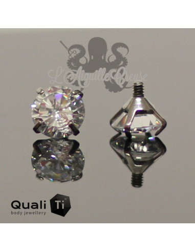 Accessoire QualiTi en titane & zircon de 4 mm, pour 1.6 mm