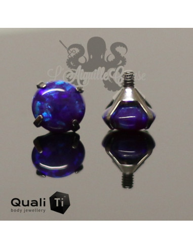 Opale synthétique griffé de 5 mm QualiTi en titane - pour 1.6 mm