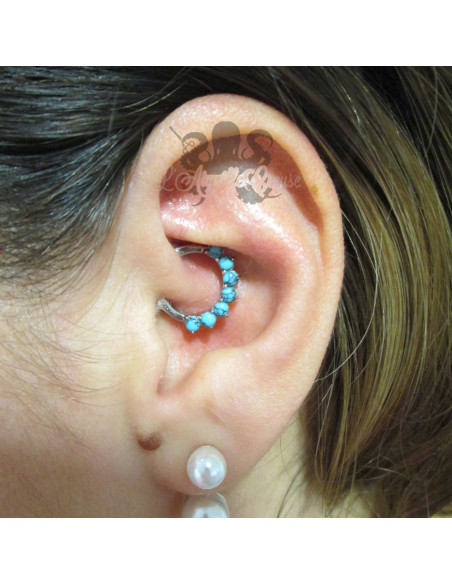 Clickers en acier chirurgical 316L et turquoise