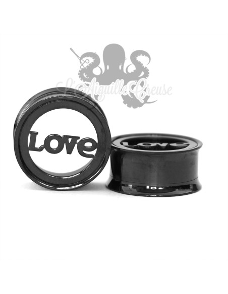 Tunnel Love en acier chirurgical pvd noir