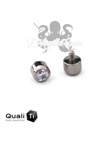 Accessoire QualiTi & zircon blanc de 2.5 mm en titane - pour 1.2 mm