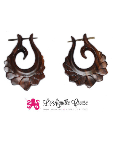 Paire de boucles d'oreilles en bois