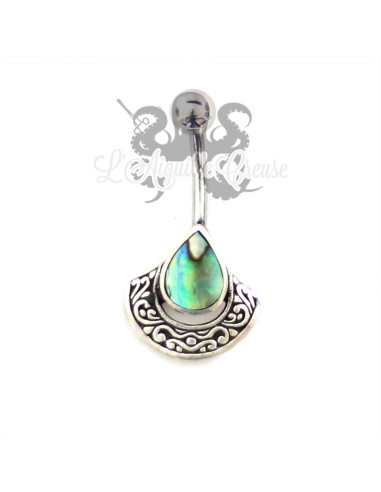 Bijou de nombril en argent 925, banane en acier chirurgical 316L ( SNB 108)