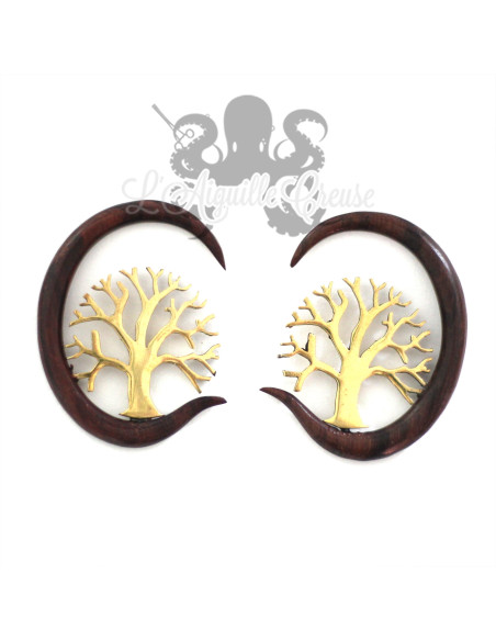 Corne en bois et bronze