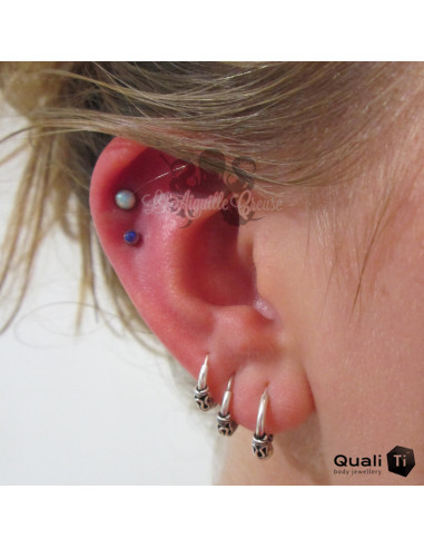 Cabochon d'opale synthétique de 4 mm QualiTi en titane - pour 1.2 mm