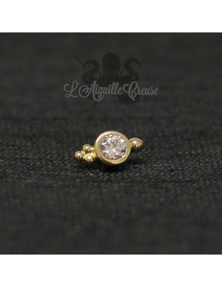 Accessoire en Or 18 carats & zircon Swarovski, pour bijou en 1 ou 1.2 mm