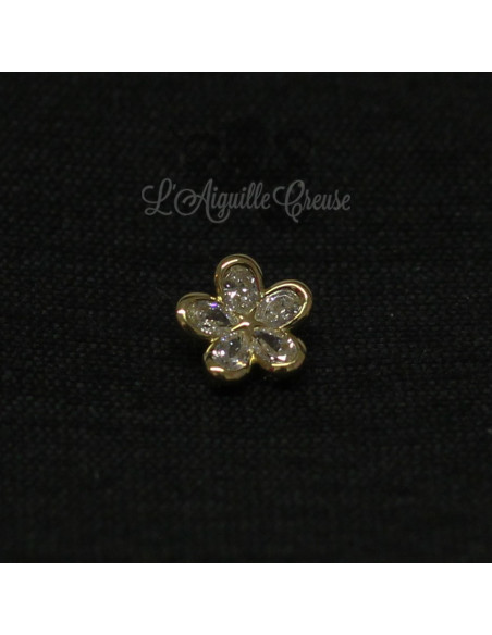 Accessoire en Or 18 carats & zircon Swarovski, pour bijou en 1 ou 1.2 mm