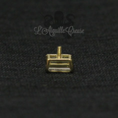 Zircon rectangulaire Swarovski et Or 18 carats, pour bijou en 1 ou 1.2 mm 2