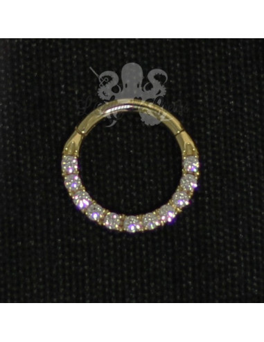 Anneau articulé en or jaune 18 carats & Swarovski