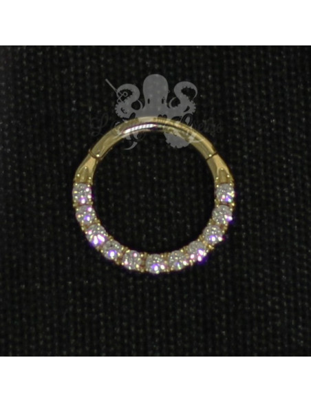 Anneau articulé en or jaune 18 carats & Swarovski