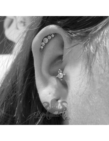 Bijou de cartilage orné de Swarovski et titane
