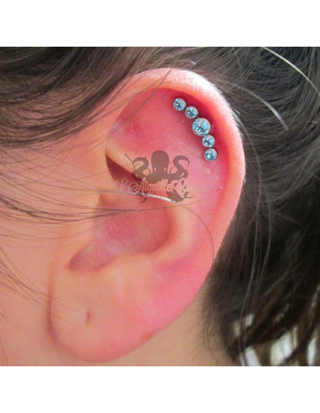 Cluster en titane orné de cristaux Swarovski pour 1 ou 1.2 mm