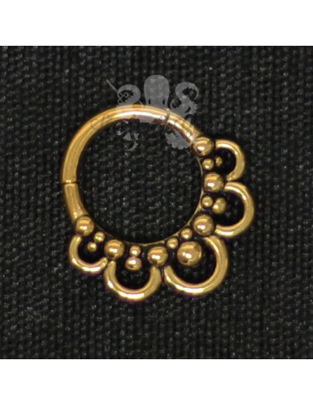 Anneau plaqué or segmenté tribal, ouverture facile