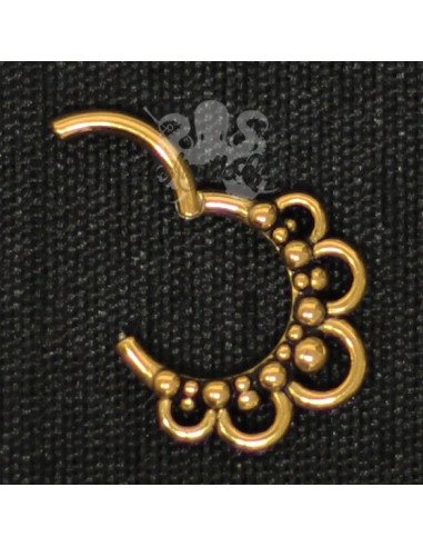 Anneau plaqué or segmenté tribal, ouverture facile