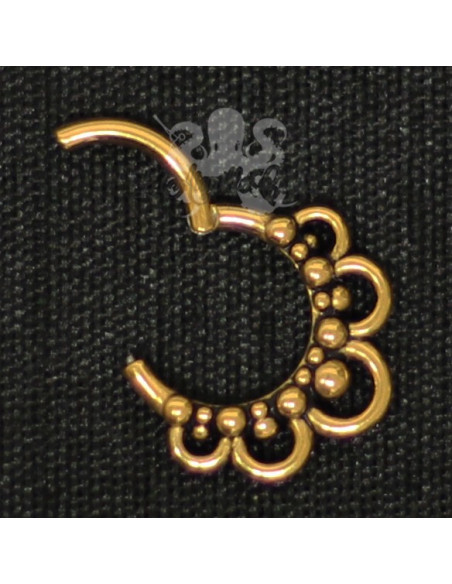 Anneau plaqué or segmenté tribal, ouverture facile