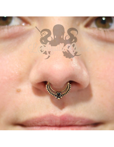 Anneau en bronze cuivré et turquoise