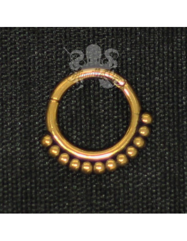 Anneau plaqué or segmenté tribal, ouverture facile