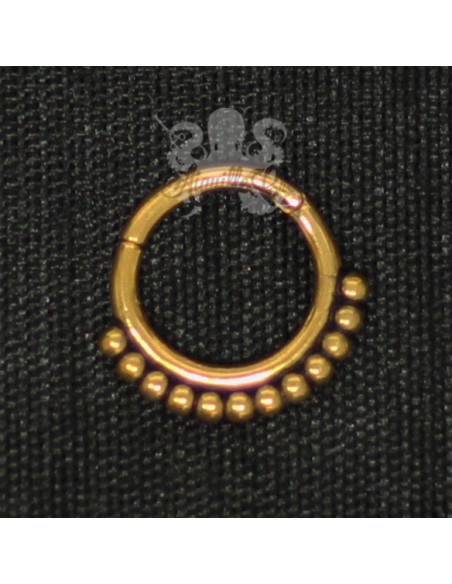 Anneau plaqué or segmenté tribal, ouverture facile