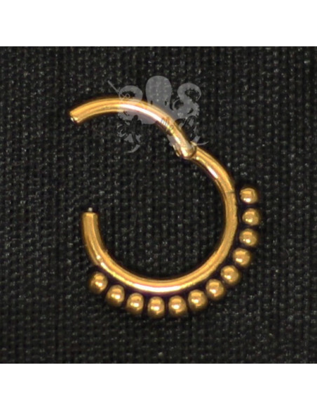 Anneau plaqué or segmenté tribal, ouverture facile