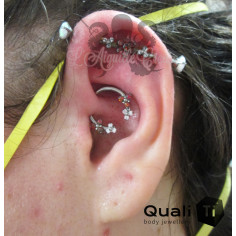 Accessoire QualiTi en titane & Mini trio de zircons - pour 1.2 mm 2