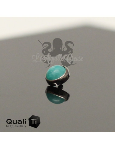 Cabochon d'amazonite QualiTi en titane - pour 1.6 mm