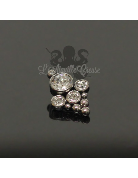 Accessoire en titane orné de Swarovski - pour 1 ou 1.2 mm